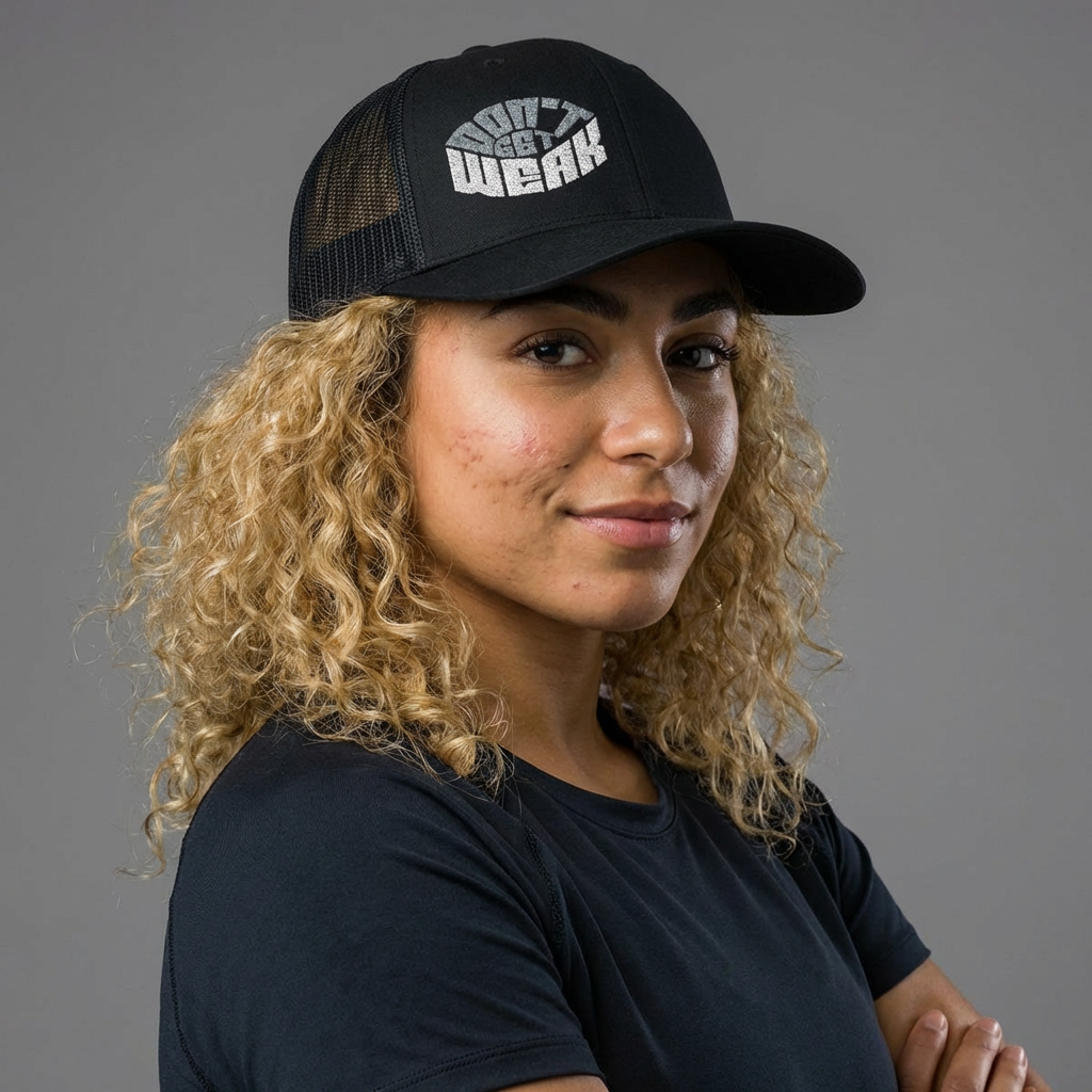 Don't Get Weak Oval Trucker Hat