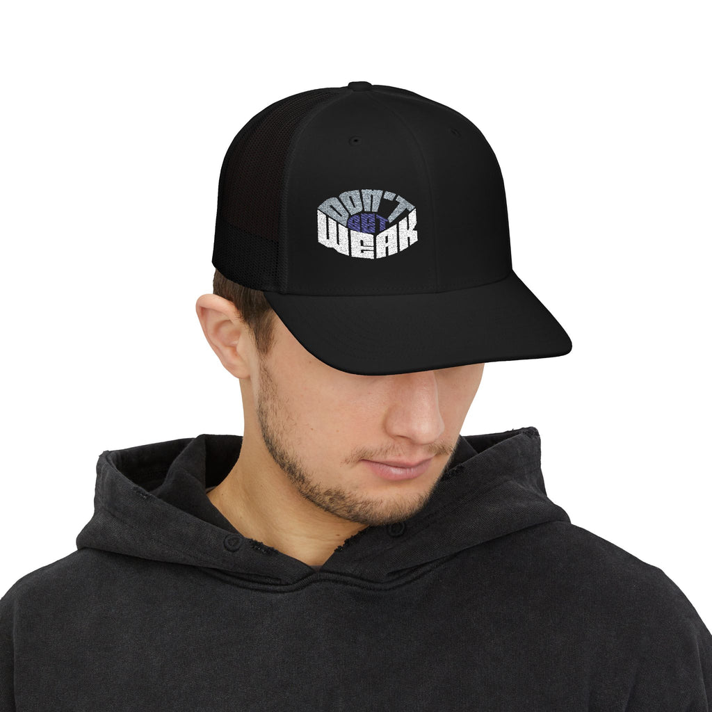 'Don't Get Weak Oval' Embroidered Trucker Cap